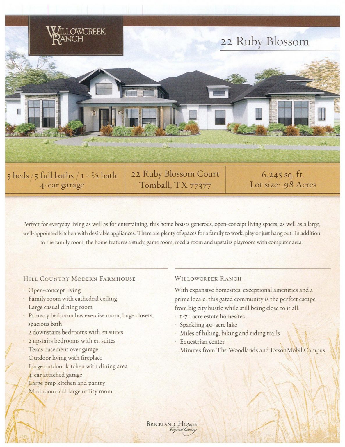 22 Ruby Blossom (WillowCreek Ranch) SOLD Brickland Homes